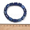 Column Dyed Natural Lapis Lazuli Beads Stretch Bracelets for Women Men BJEW-A148-01A-15-5