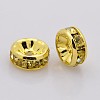 Brass Rhinestone Spacer Beads RB-A014-Z8mm-13G-2