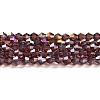 Transparent Electroplate Glass Beads Strands GLAA-F029-2mm-A05-1