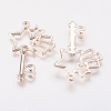 Long-Lasting Plated Alloy Open Back Bezel Pendants PALLOY-P166-40RG-A-2
