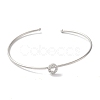 Rack Plating Brass Micro Pave Clear Cubic Zirconia Letter Open Cuff Bangles BJEW-A018-01P-O-2