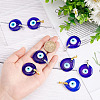 ARRICRAFT 8Pcs 4 Style Handmade Lampwork Evil Eye Pendants FIND-AR0003-27-3