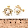 Brass Micro Pave Cubic Zirconia Enamel Stud Earrings CU-CBABA66-12B-G-5
