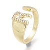 Brass Micro Pave Clear Cubic Zirconia Cuff Rings RJEW-F103-13R-G-3