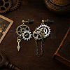 2 Pairs Alloy Toothed Wheel Dangle Stud Earrings EJEW-HY0001-19C-3