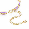 Brass Micro Pave Cubic Zirconia Link Chain Bracelet for Women BJEW-T020-05G-06-3