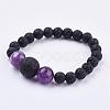 Natural Amethyst Beaded Necklaces & Stretch Bracelets Jewelry Sets SJEW-JS00918-05-5
