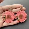 Flower with Bees Acrylic Dangle Stud Earrings FS-WG9FE34-03-1