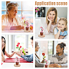 1 Set Glass Cloche Bell Jar Terrarium with 1Pc Handmade Knitting Crochet Artificial Plum Bossom Potted DJEW-WR0001-01C-7