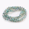 Electroplate Glass Beads Strands GLAA-K027-FR-A02-2