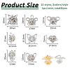 20Pcs 20 Styles Flower/Heart/Star/Butterfly/Leaf Allloy Anti-glare Lapel Pins Brooches JEWB-FH0001-66-2