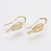 Brass Micro Pave Cubic Zirconia Earring Hooks ZIRC-K075-38G-1