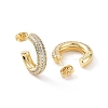 Clear Cubic Zirconia Ring Stud Earrings EJEW-P224-12G-2