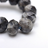 Faceted Rondelle Dyed Natural Sesame Jasper/Kiwi Jasper Bead Strands X-G-R343-6x8-20-4