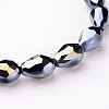 Electroplate Glass Beads Strands EGLA-D015-12x8mm-14-3