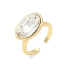 Oval Brass Cuff Rings for Women RJEW-G337-06G-03-2