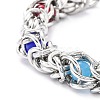304 Stainless Steel Byzantine Chain Bracelet for Girl Women BJEW-Z011-17P-3