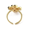 Cubic Zirconia Symbol # Open Cuff Ring RJEW-P046-01G-03-2