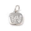Rack Plating Brass Micro Pave CLear Cubic Zirconia Charms KK-E110-14P-W-1