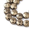 Electroplated Natural Lava Rock Beads Strands G-A256-F01-01F-2