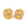 Brass Micro Pave Clear Cubic Zirconia Stud Earrings EJEW-F377-01G-2