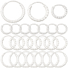 24Pcs 3 Styles Brass Textured Hoop Earrings EJEW-SC0010-89S-1