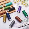 12Rolls 12 Colors Waxed Polyester Cord YC-SZ0001-03B-3