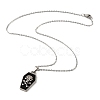 Halloween Theme 304 Stainless Steel Black Enamel Coffin with Skull Pendant Necklaces for Men LS-NJEW-Z090-01P-2