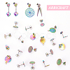 34Pcs 17 Style Ion Plating(IP) 304 Stainless Steel Stud Earring Findings STAS-AR0001-61-5