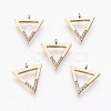 Brass Micro Pave Cubic Zirconia Charms X-ZIRC-Q014-044G-1