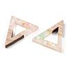 Transparent Resin & White Wood Pendants RESI-N039-29-2