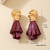 Alloy & Raffia Tassel Stud Earrings FS-WG3975A-01-4
