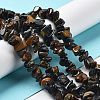 Natural Yellow Blue Tiger Eye(Dyed & Heated) Chip Beads Strands G-M205-03A-4