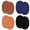 4Pairs 4 Colors Oval PU Imitation Leather Ornament Accessories PATC-CY0001-83-7