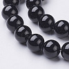 Natural Dyed & Heated Black Onyx Round Beads Strands X-GSR8mmC097-2