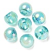 UV Plating Rainbow Iridescent Acrylic Beads OACR-G012-06-2