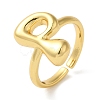 Initials Brass Open Cuff Ring for Women RJEW-N046-02P-G-1