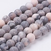 Natural Pink Zebra Jasper Beads Strands X-G-J376-46F-6mm-1