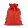 Polyester Imitation Burlap Packing Pouches Drawstring Bags ABAG-R004-18x13cm-01-2