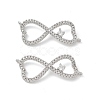 Brass Micro Pave Clear Cubic Zirconia Connector Charms KK-E068-VB391-2