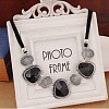 Exaggerated Alloy Glass Trapezoid Oval Statement Bib Necklaces for Women WG667FB-02-2