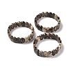 Natural Wealth Stone Jasper Oval Beaded Stretch Bracelet G-E010-01X-2