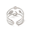 Tarnish Resistant Star & Moon & Sun 304 Stainless Steel Open Cuff Ring Findings STAS-E066-10P-3