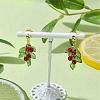 Christmas Natural Carnelian Stud Earring EJEW-TA00477-2