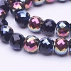 Electroplate Transparent Glass Beads Strands EGLA-E045-G01-3
