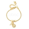 Comch Brass Micro Pave Clear Cubic Zirconia Charm Bracelets BJEW-H640-05A-G-4