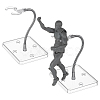 Assembled Rectangle PS Plastic Action Figure Display Stands with Adjustable Iron Support Arm ODIS-WH0100-12B-1