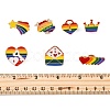7Pcs 7 Styles Pride Rainbow Theme Enamel Pins JEWB-FP0001-04-3