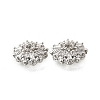 Flower Brass Micro Pave Clear Cubic Zirconia Bead Caps KK-V008-31P-2