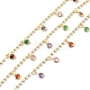 Brass & Cubic Zirconia Beaded Chain CHC-D029-29G-1